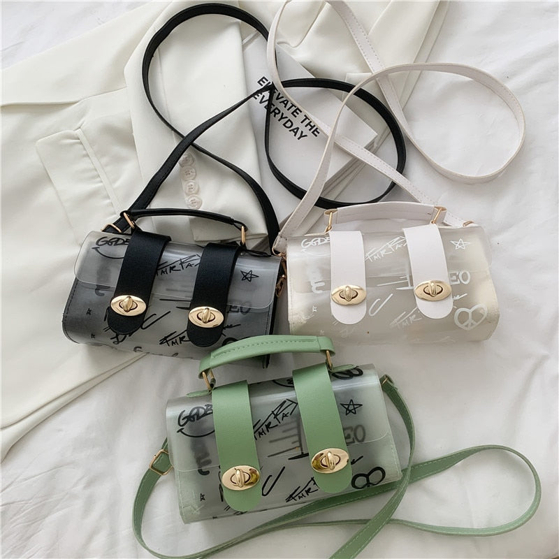 Transparent Graffiti Shoulder Purse