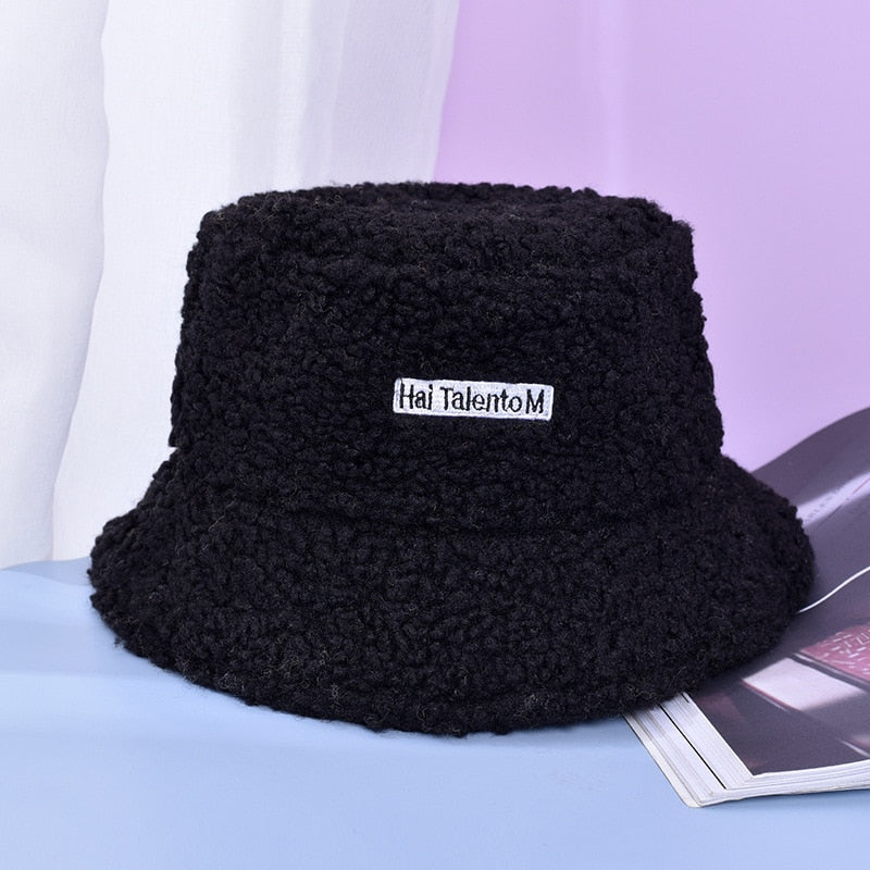 NEW Lamb Faux Fur Bucket Hat Winter Warm Hats