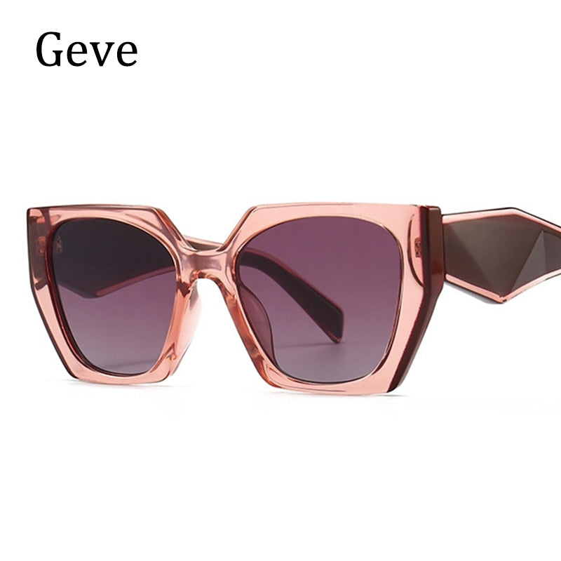 Fashion Brand Square Sunglasses Trend Unique Design Cat Eye