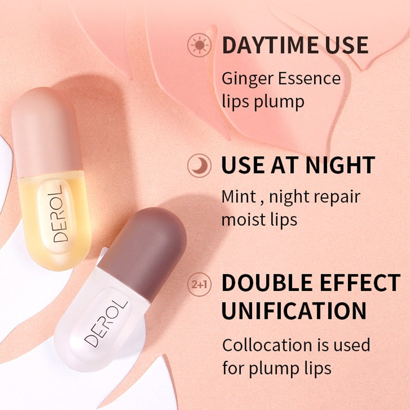 Day-Night Instant Volume Lip Plumper Oil Moisturizing Repairing Lip Serum