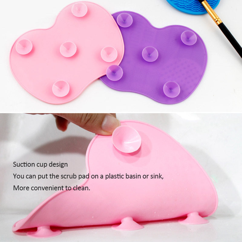 Silicone Cosmetic Brush Cleaning Pad With Suction Cup