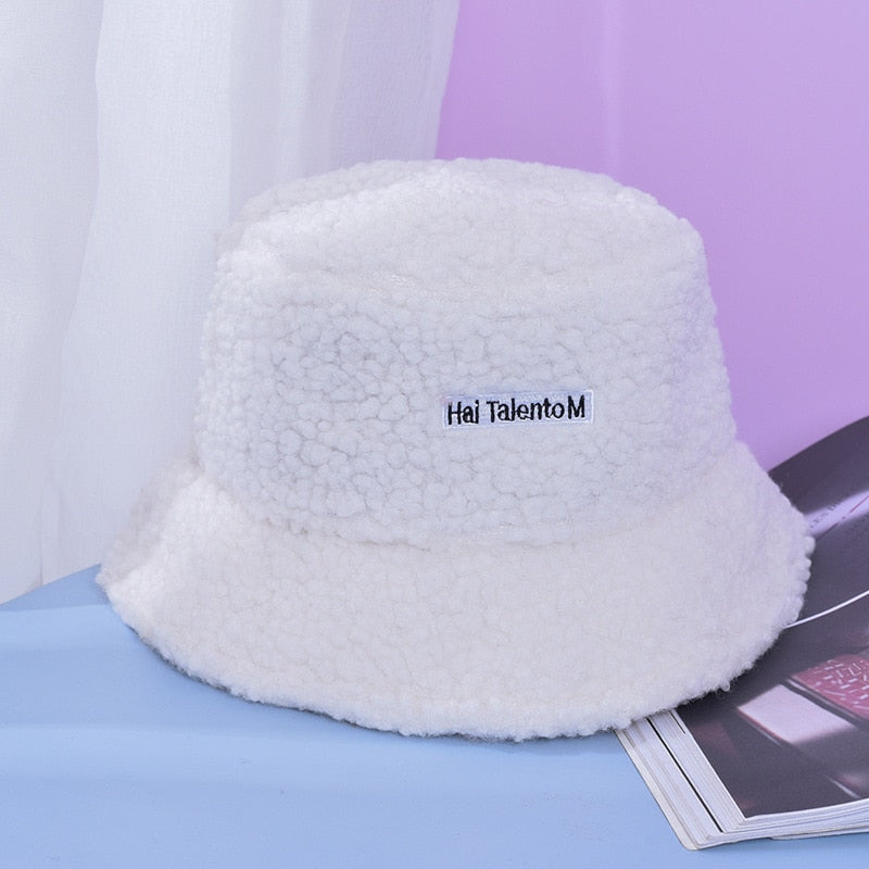 NEW Lamb Faux Fur Bucket Hat Winter Warm Hats