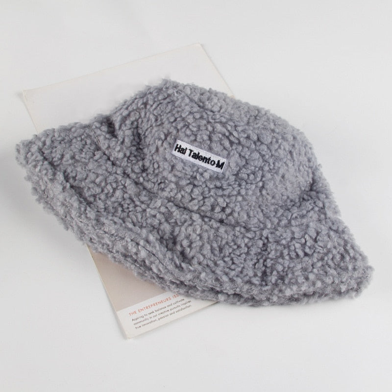 NEW Lamb Faux Fur Bucket Hat Winter Warm Hats