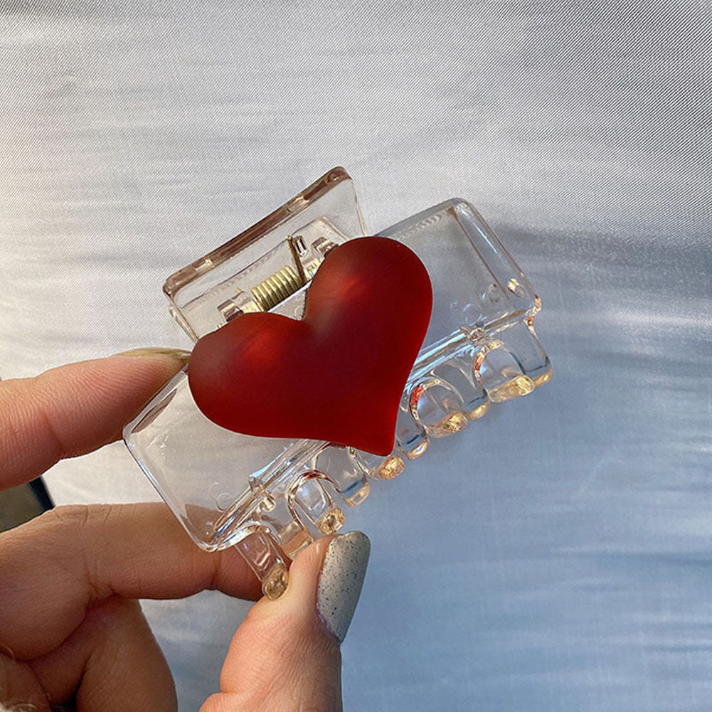 New Heart Shape Acrylic Hair Claw