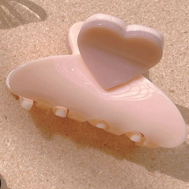 New Heart Shape Acrylic Hair Claw