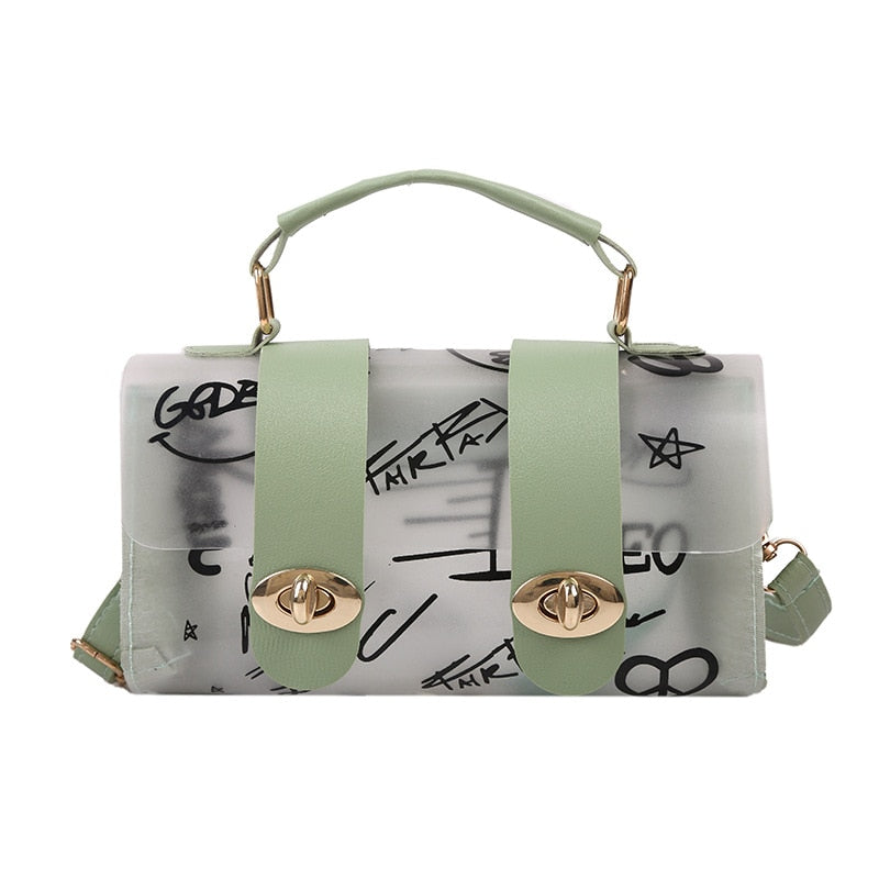 Transparent Graffiti Shoulder Purse