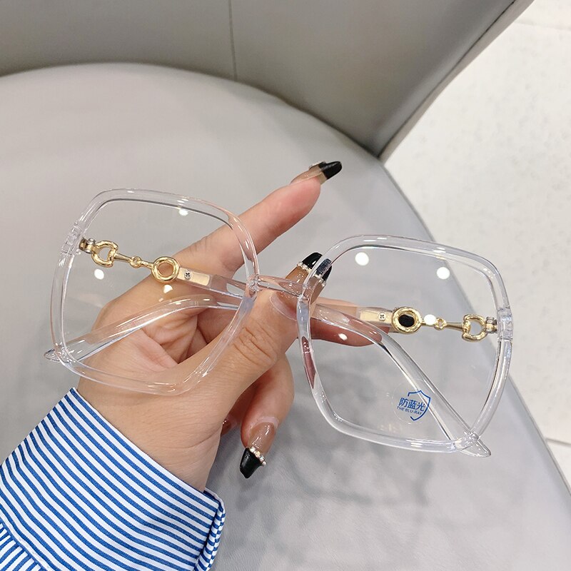 New Oversized Square Eyeglasses Woman Men  Blue Light-blocking Eyewear