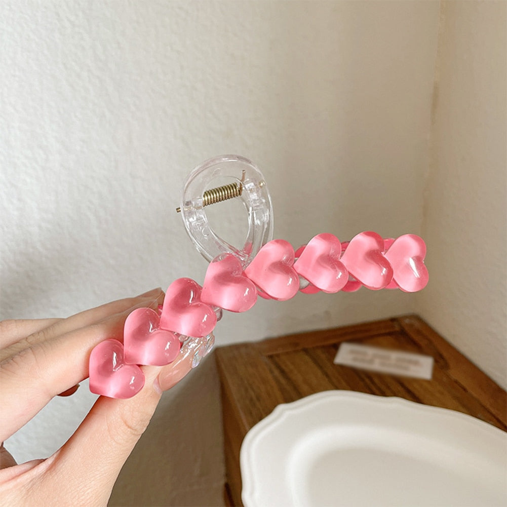 New Heart Shape Acrylic Hair Claw