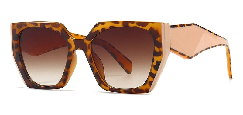 Fashion Brand Square Sunglasses Trend Unique Design Cat Eye