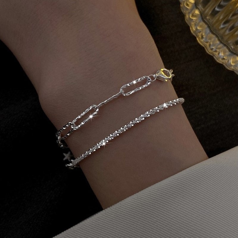 Rhinestone Stainless Steel Bracelet