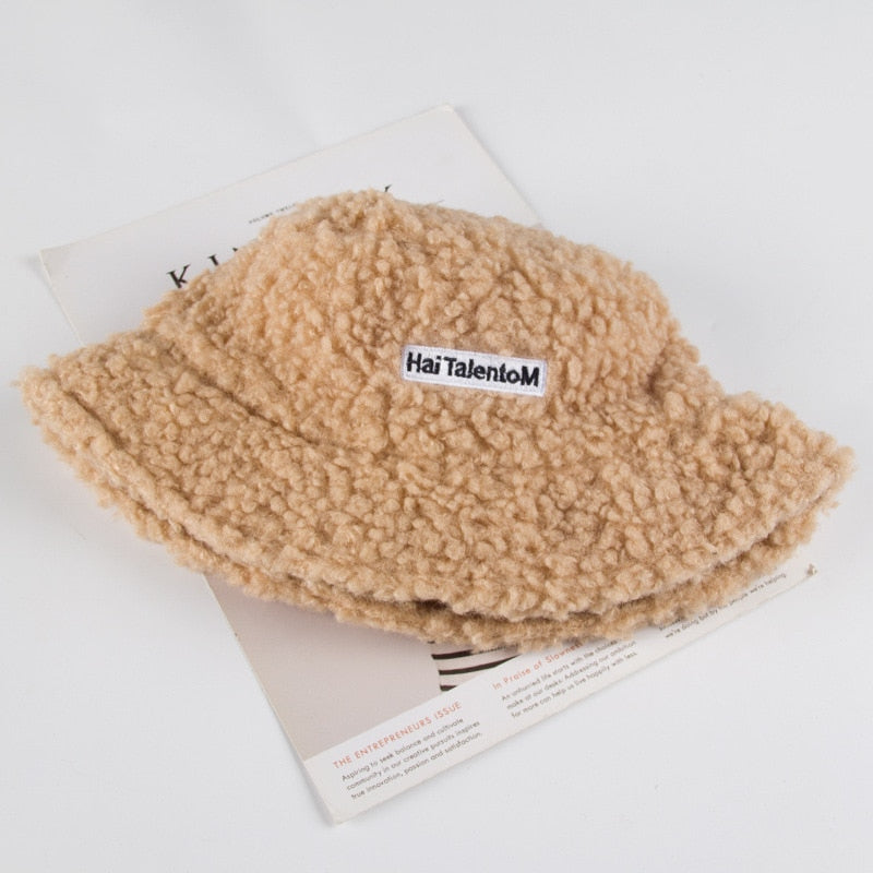 NEW Lamb Faux Fur Bucket Hat Winter Warm Hats