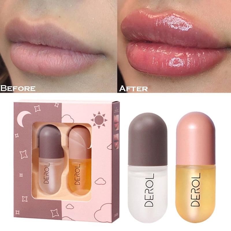 Day-Night Instant Volume Lip Plumper Oil Moisturizing Repairing Lip Serum