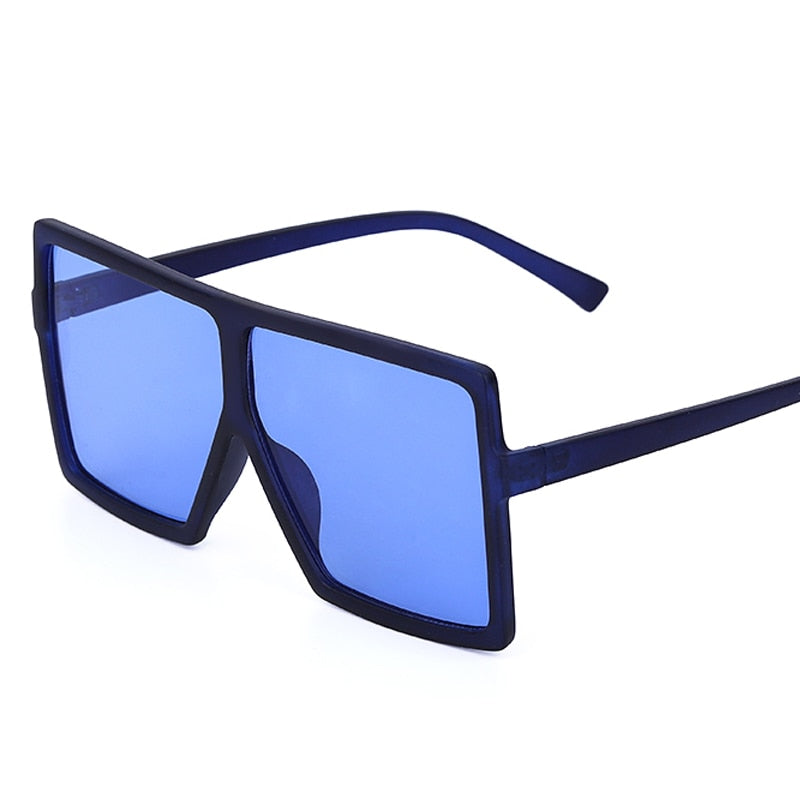 Oversized Square Sunglasses Women New Trendy Flat Top  Gradient Shades UV400