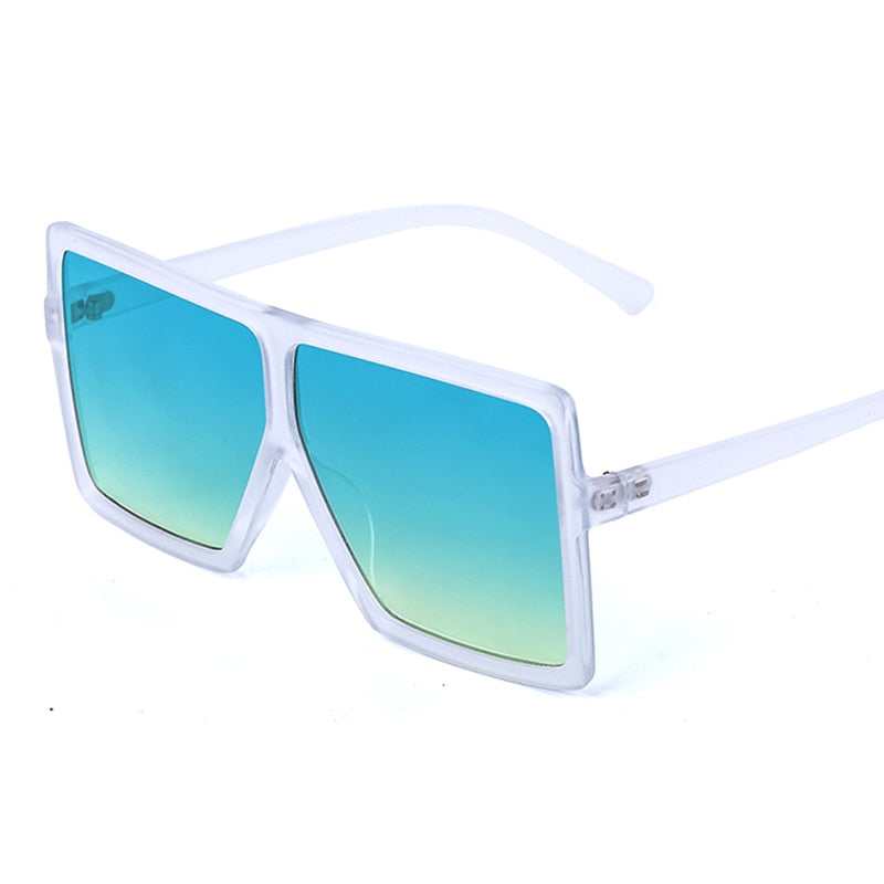 Oversized Square Sunglasses Women New Trendy Flat Top  Gradient Shades UV400