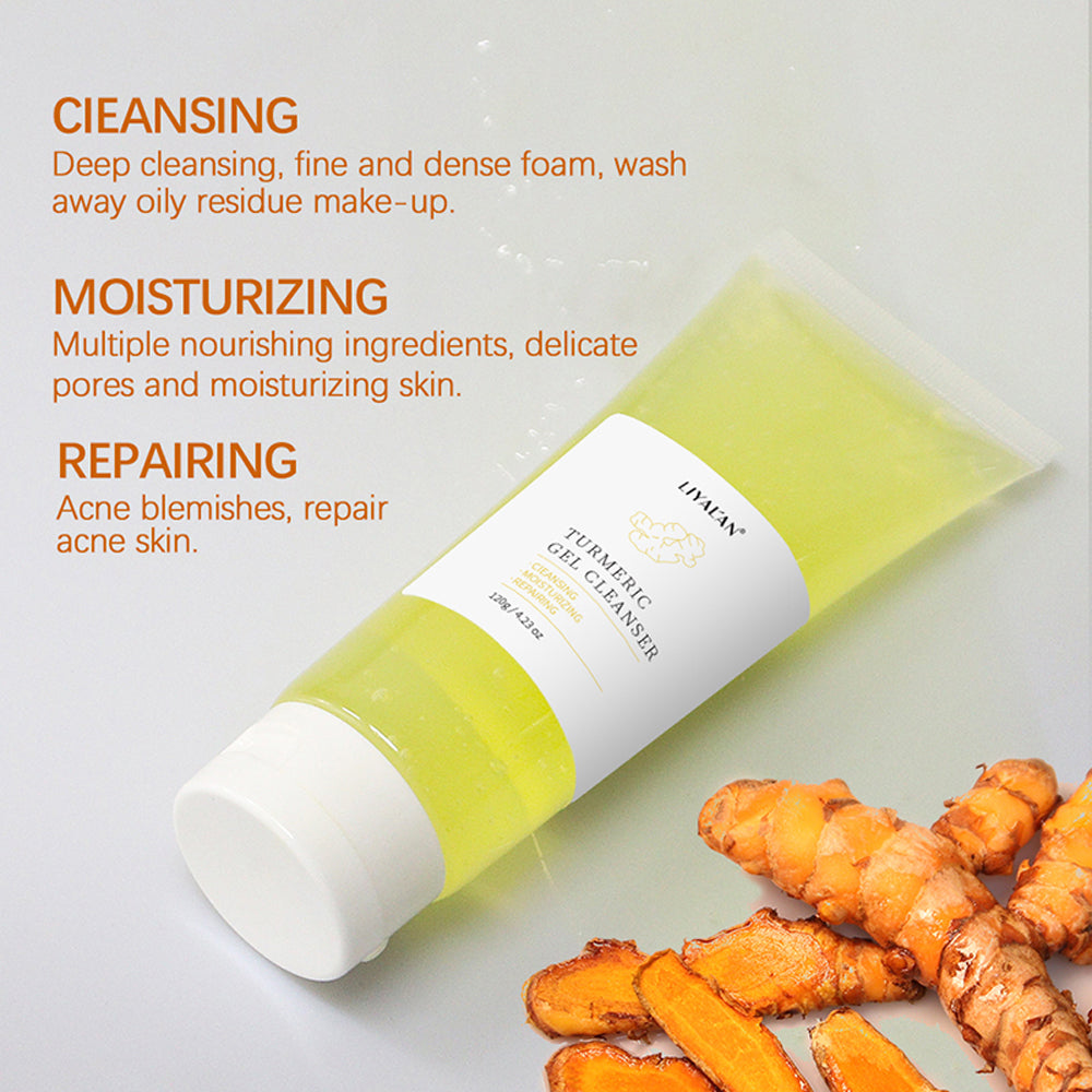 Turmeric Face Skin Care Set, Acne Treatment Serum Oil, Brightening Anti-Aging Cream Whitening Moisturizing Skincare Kit